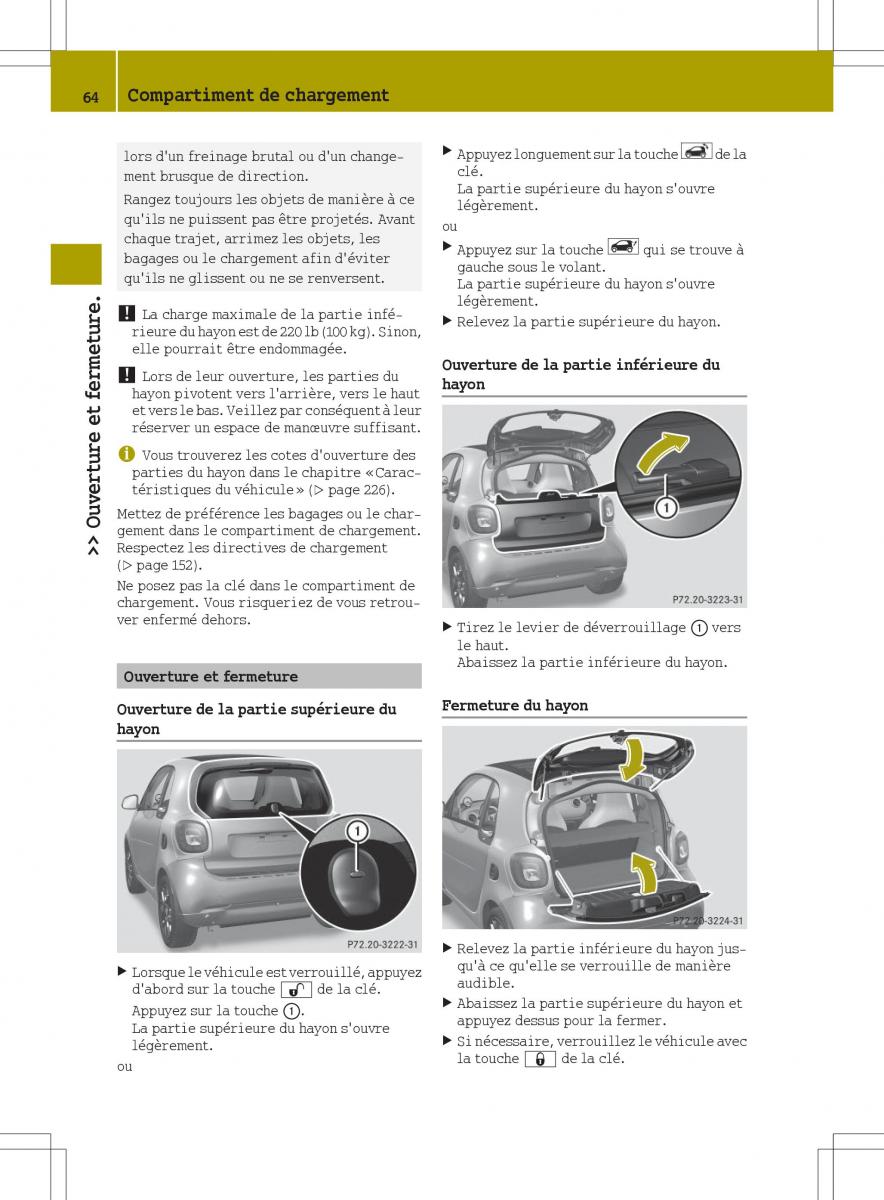 Smart Fortwo III 3 manuel du proprietaire / page 66