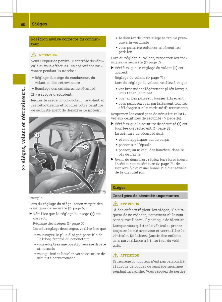 Smart Fortwo III 3 manuel du proprietaire / page 70