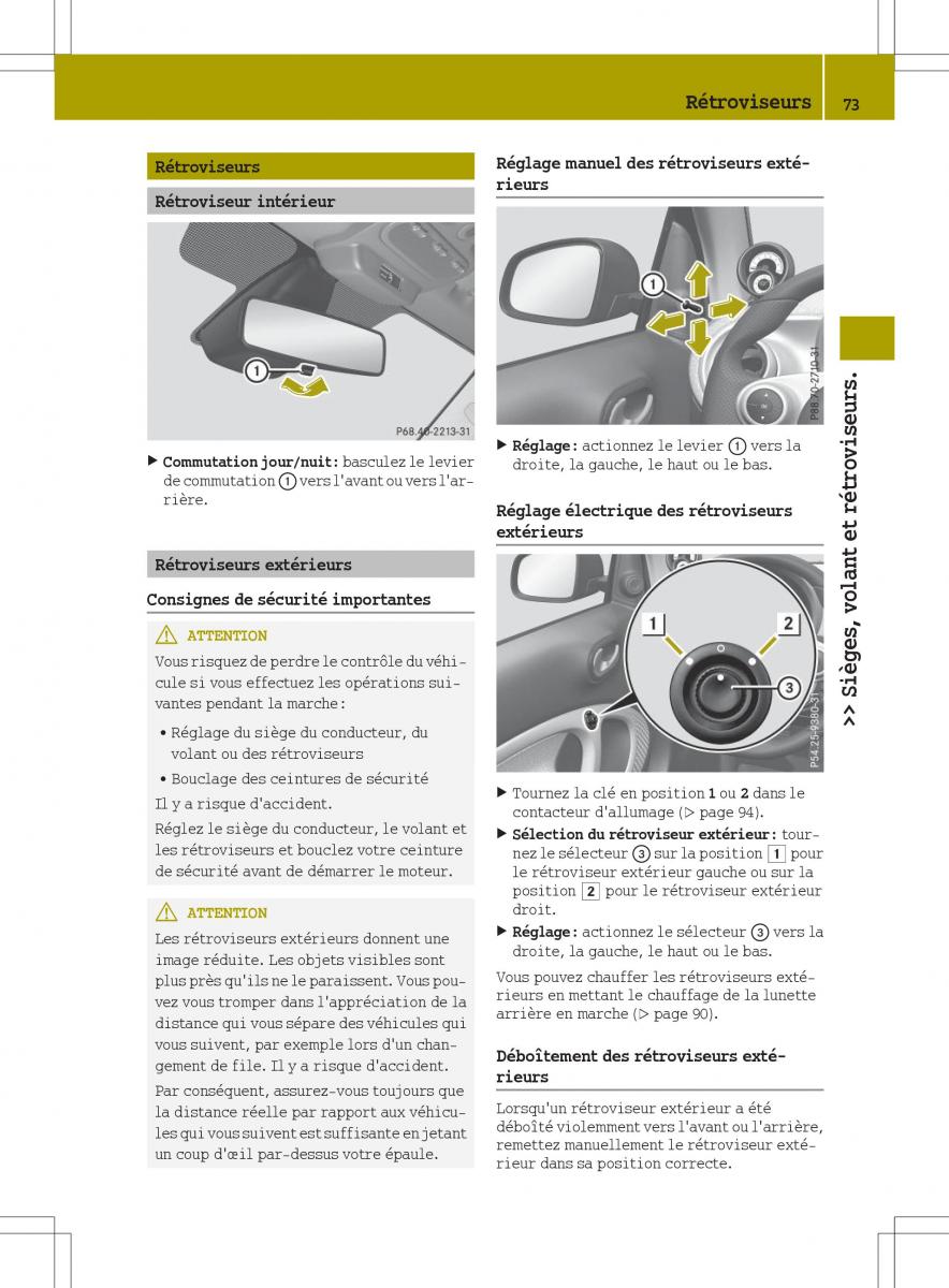 Smart Fortwo III 3 manuel du proprietaire / page 75