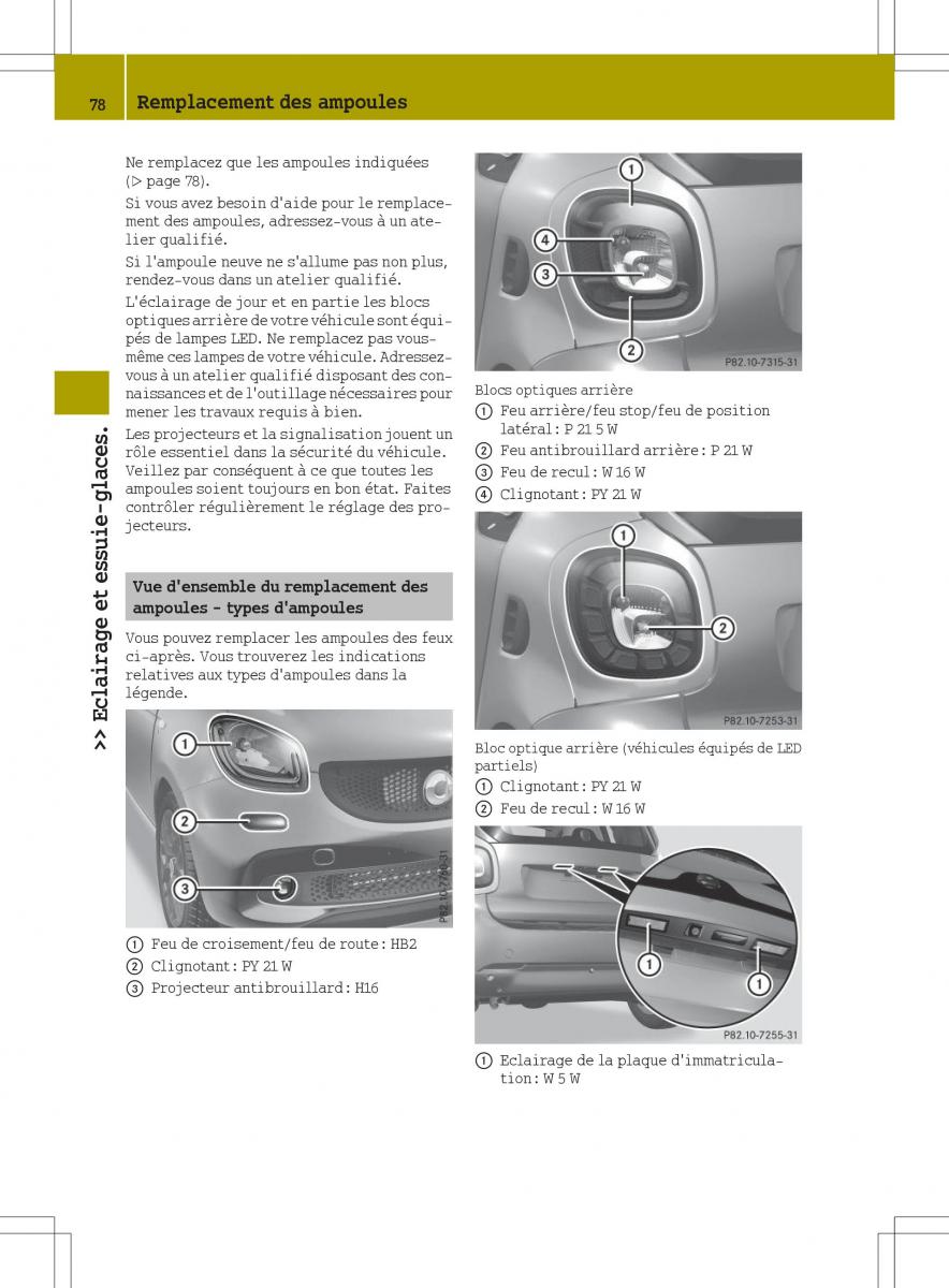 Smart Fortwo III 3 manuel du proprietaire / page 80