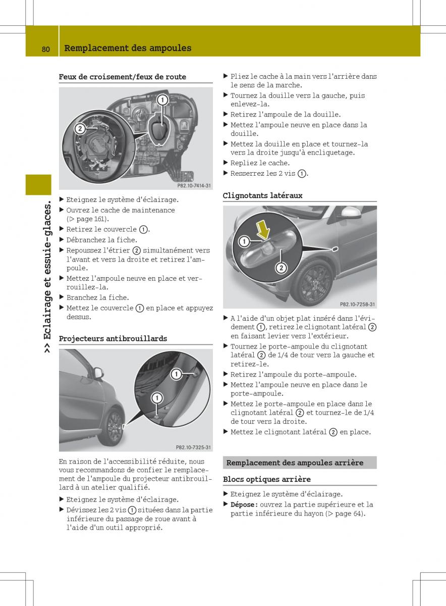 Smart Fortwo III 3 manuel du proprietaire / page 82