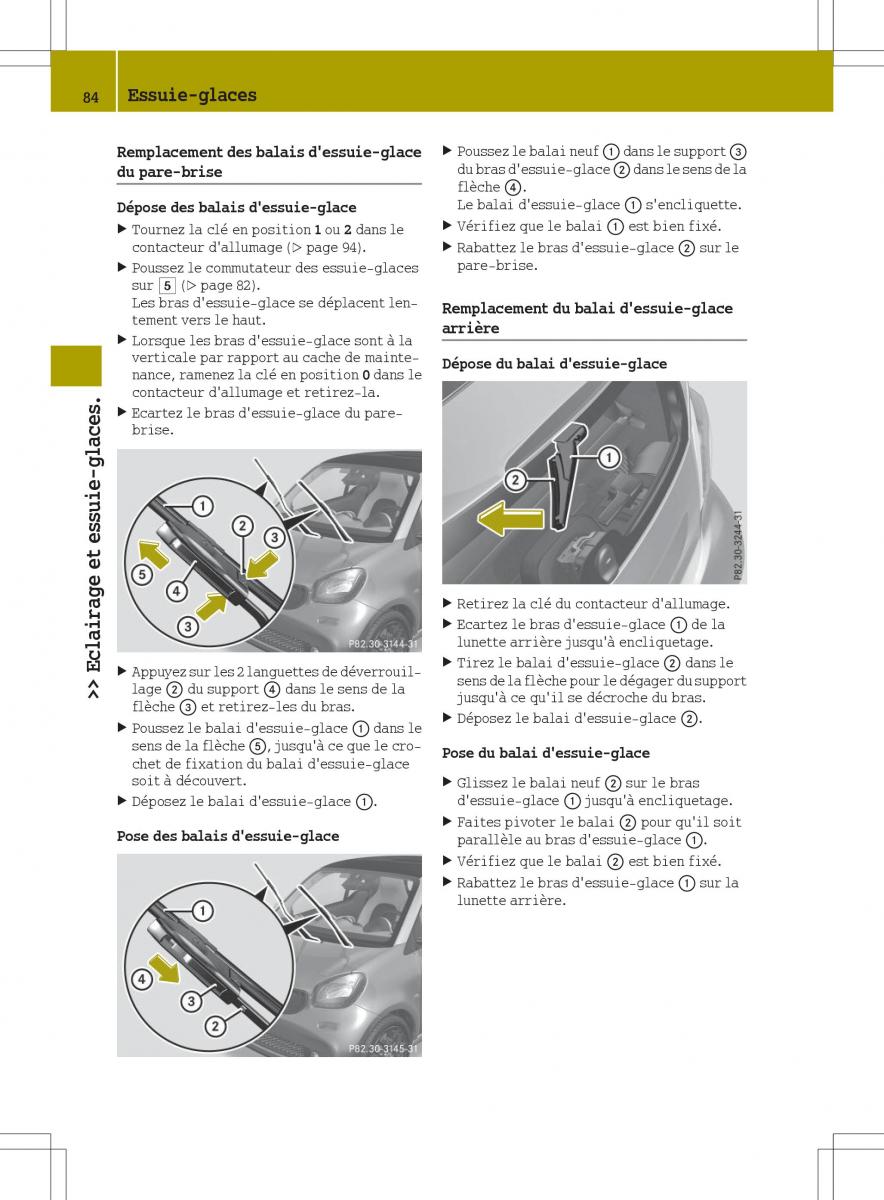 Smart Fortwo III 3 manuel du proprietaire / page 86