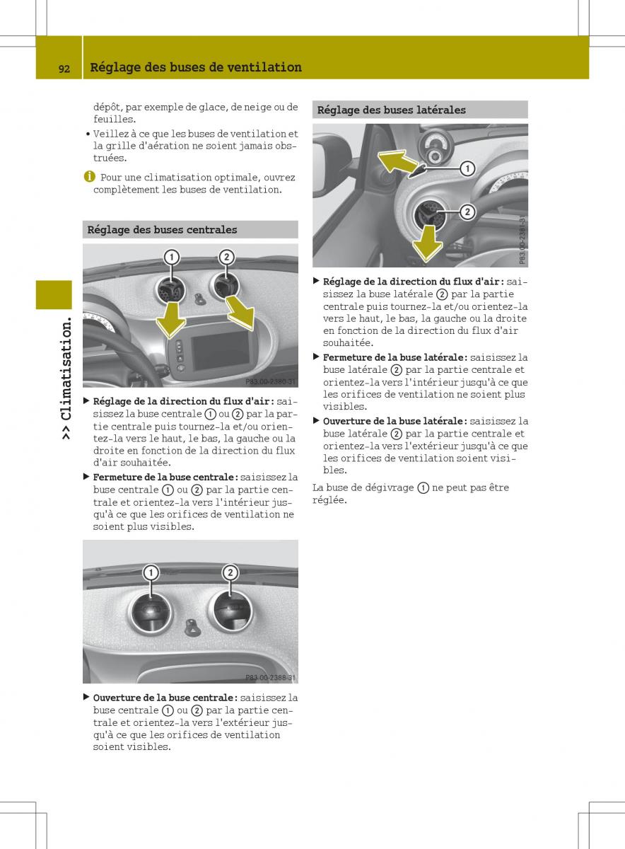 Smart Fortwo III 3 manuel du proprietaire / page 94