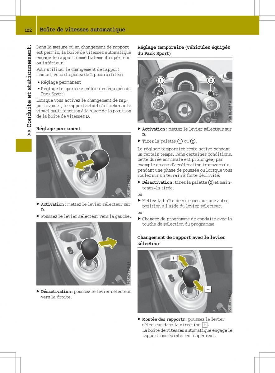 Smart Fortwo III 3 manuel du proprietaire / page 104