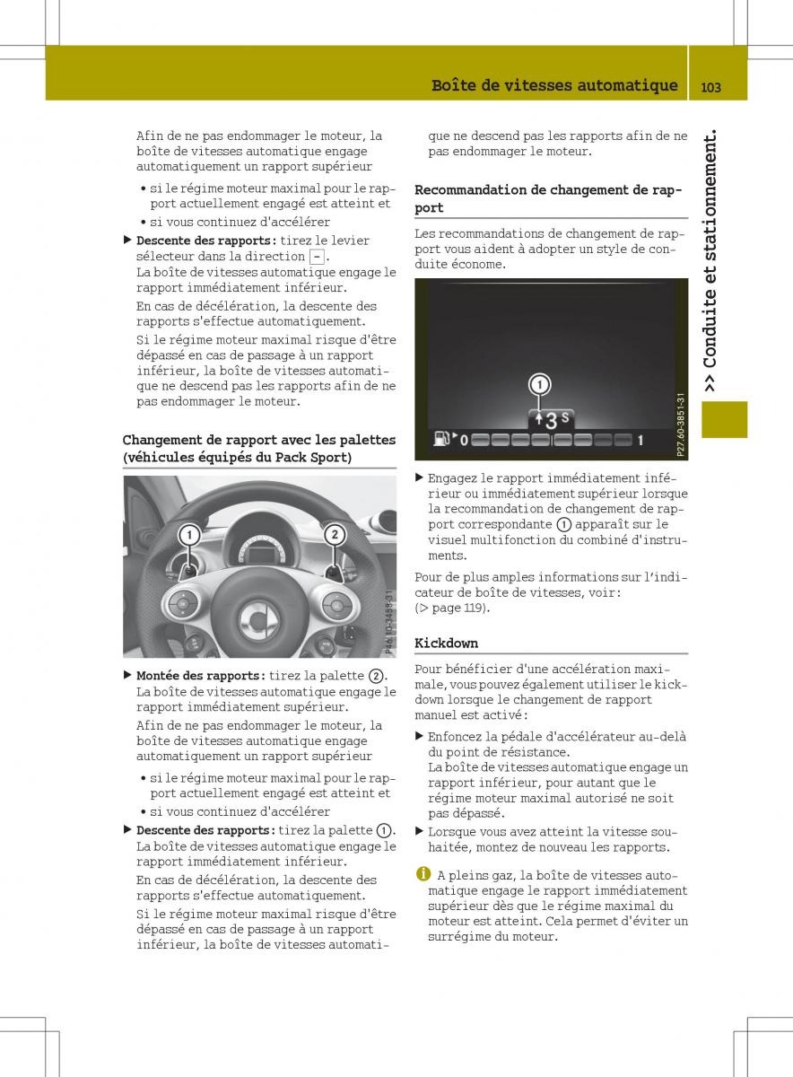 Smart Fortwo III 3 manuel du proprietaire / page 105