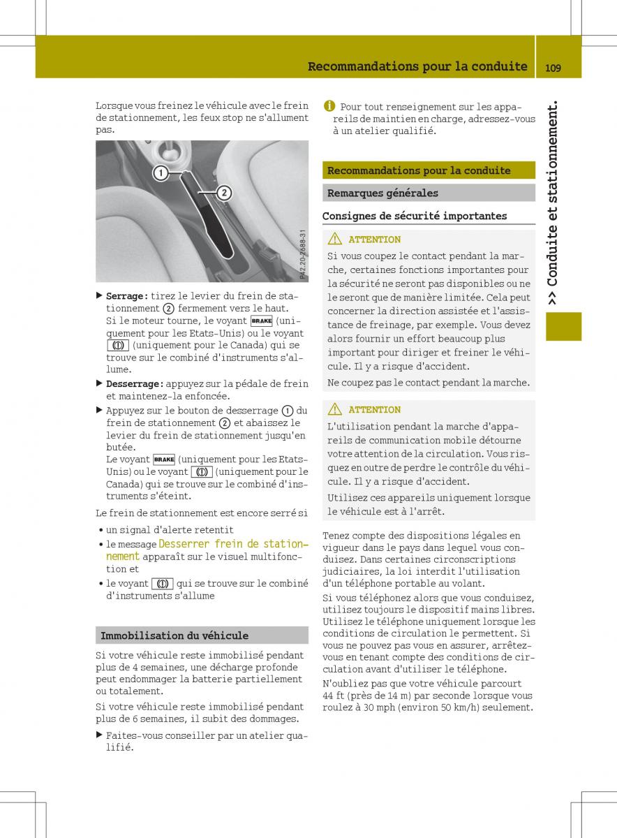 Smart Fortwo III 3 manuel du proprietaire / page 111