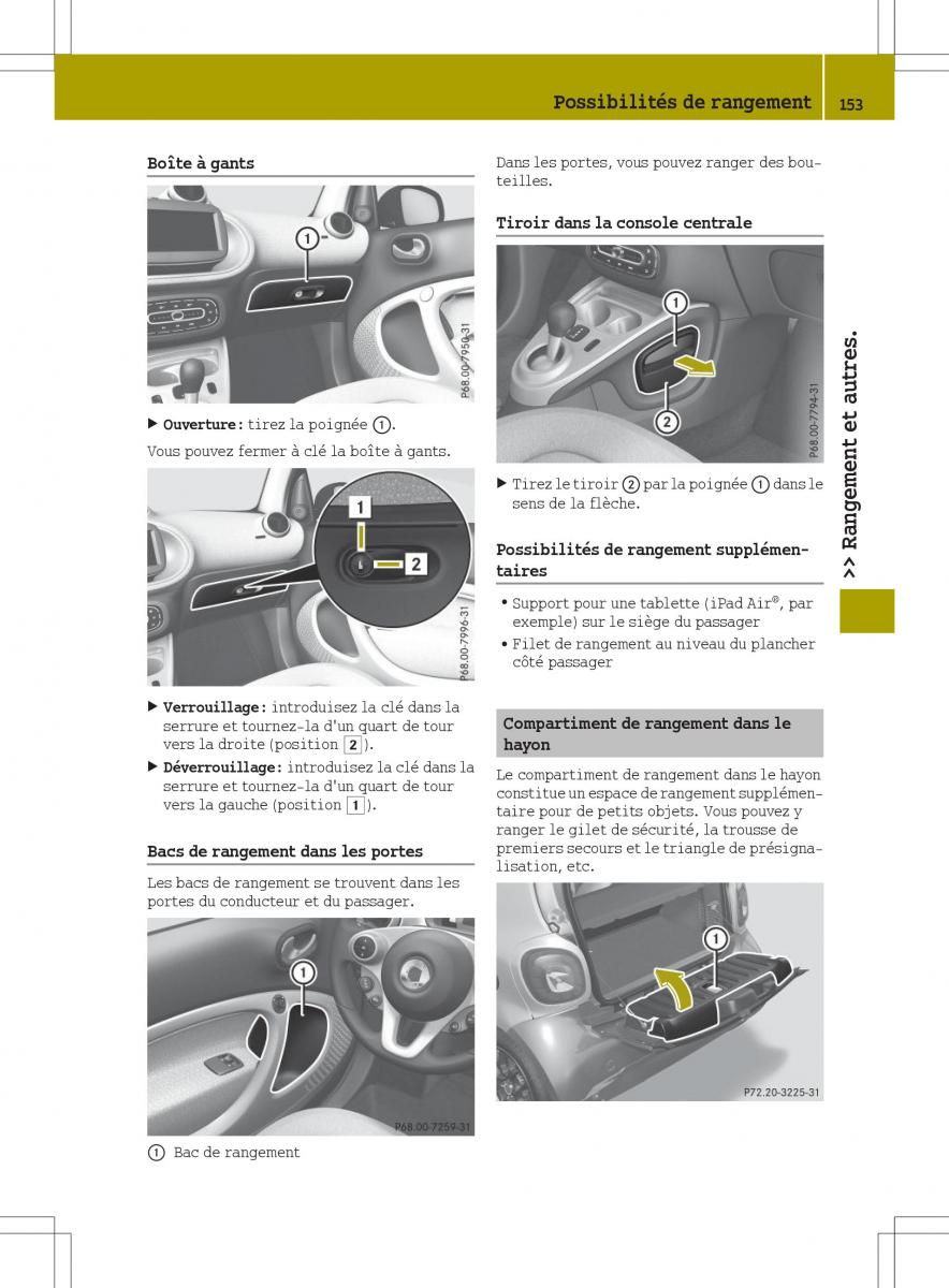 Smart Fortwo III 3 manuel du proprietaire / page 155