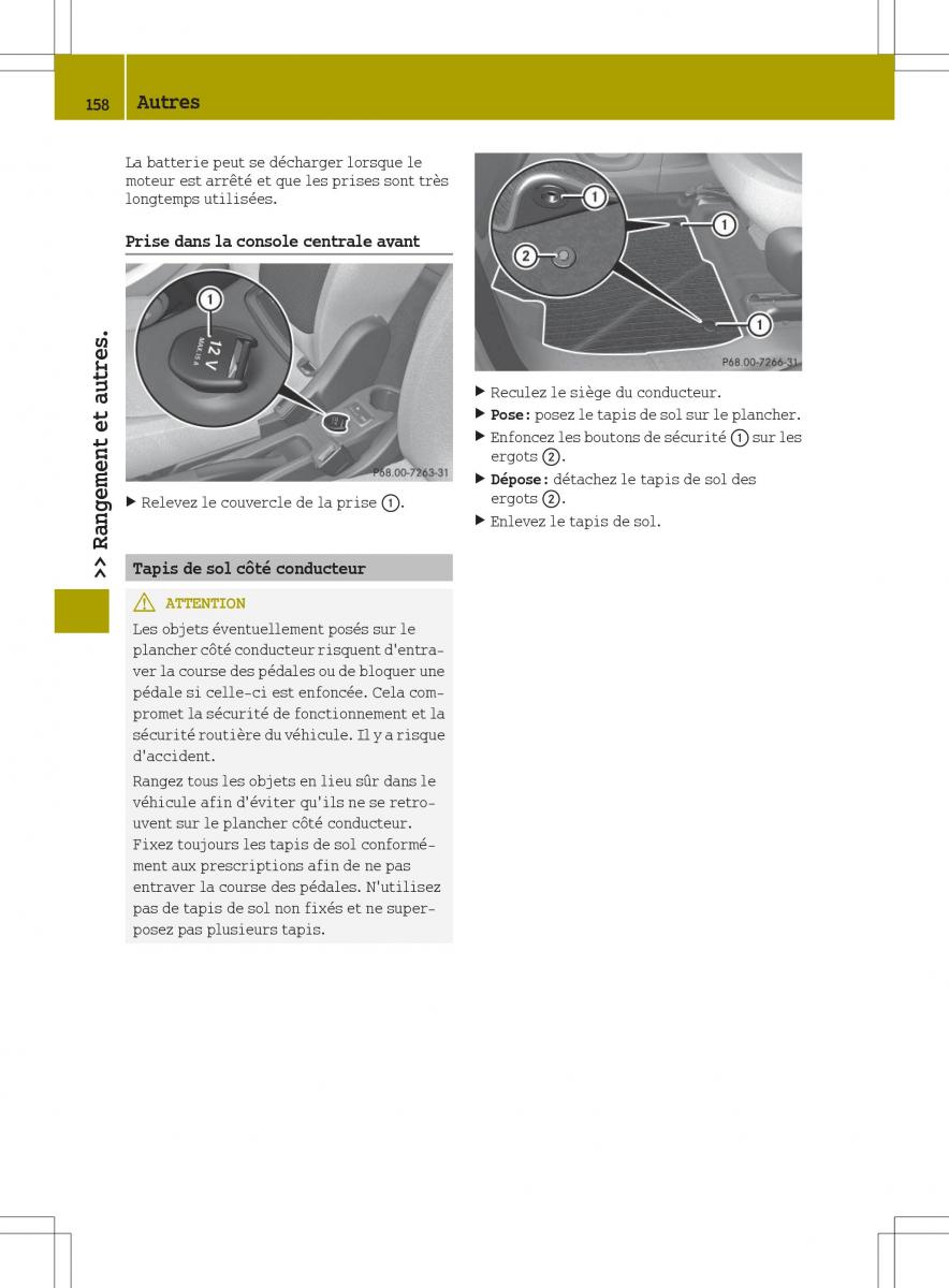 Smart Fortwo III 3 manuel du proprietaire / page 160