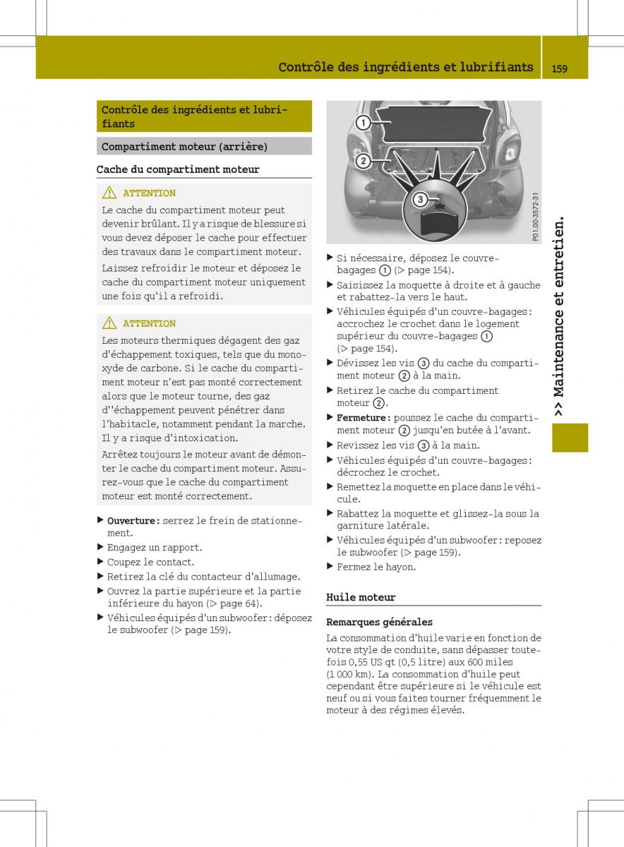 Smart Fortwo III 3 manuel du proprietaire / page 161