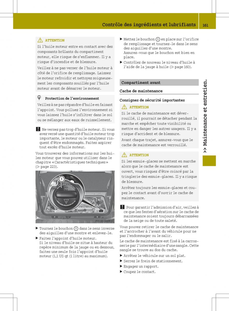 Smart Fortwo III 3 manuel du proprietaire / page 163