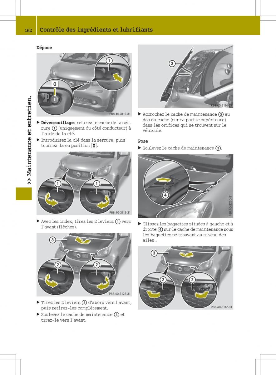 Smart Fortwo III 3 manuel du proprietaire / page 164