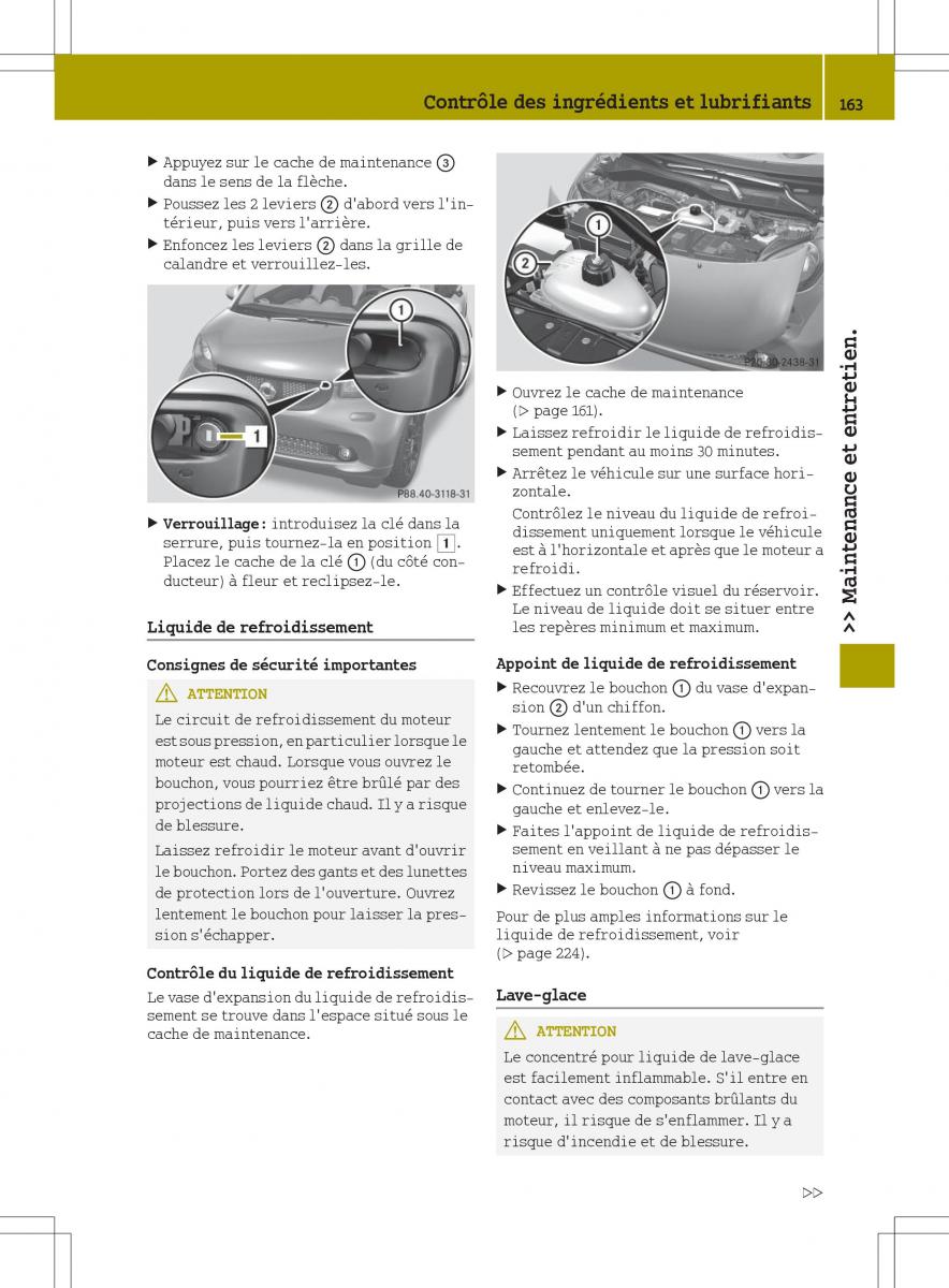 Smart Fortwo III 3 manuel du proprietaire / page 165