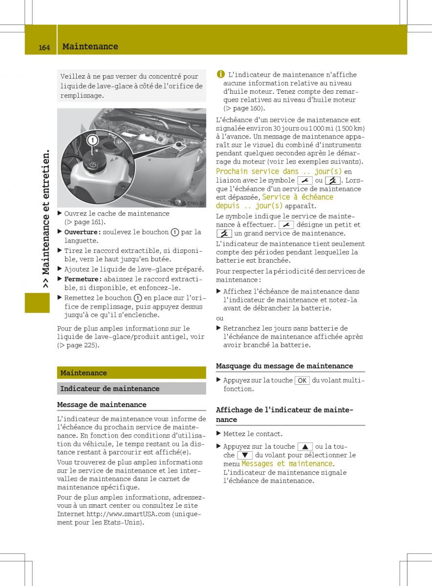 Smart Fortwo III 3 manuel du proprietaire / page 166