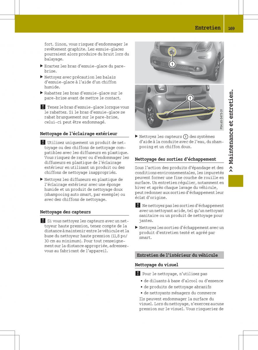 Smart Fortwo III 3 manuel du proprietaire / page 171