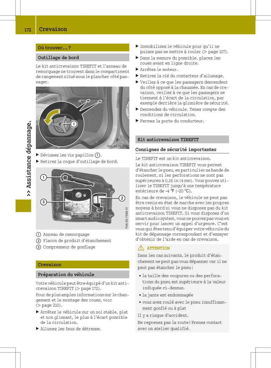 Smart Fortwo III 3 manuel du proprietaire / page 174