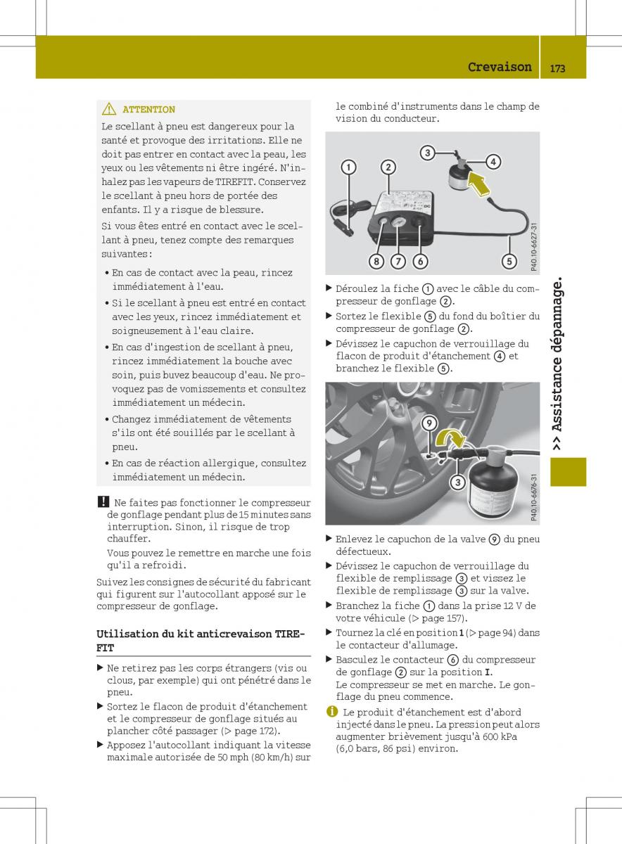 Smart Fortwo III 3 manuel du proprietaire / page 175