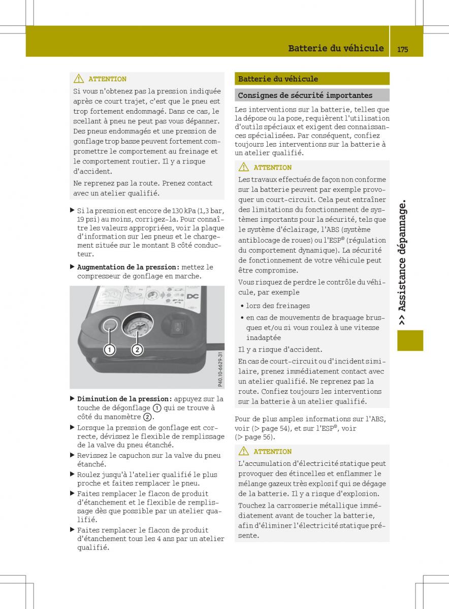 Smart Fortwo III 3 manuel du proprietaire / page 177