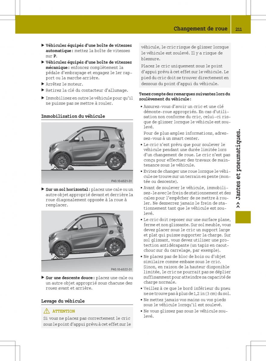 Smart Fortwo III 3 manuel du proprietaire / page 213