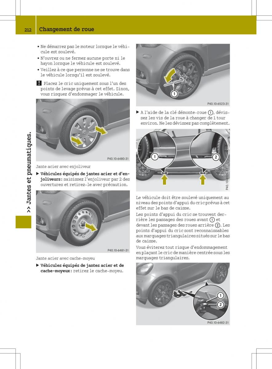 Smart Fortwo III 3 manuel du proprietaire / page 214