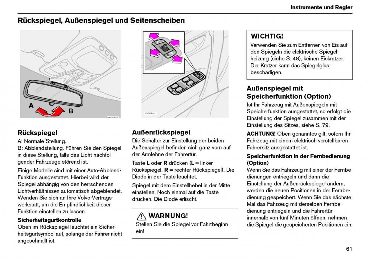 Volvo XC70 Cross Country I 1 Handbuch / page 62