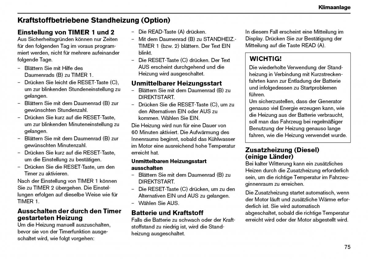 Volvo XC70 Cross Country I 1 Handbuch / page 76