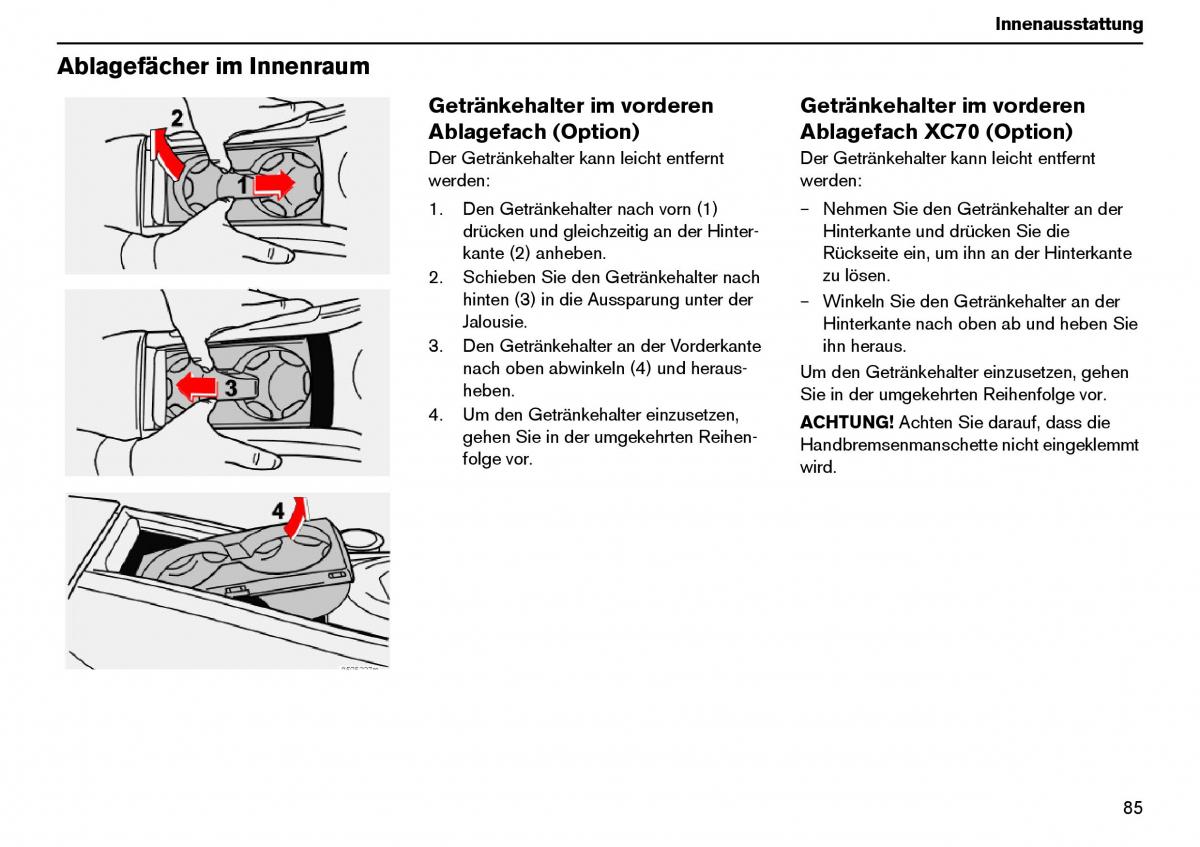 Volvo XC70 Cross Country I 1 Handbuch / page 86