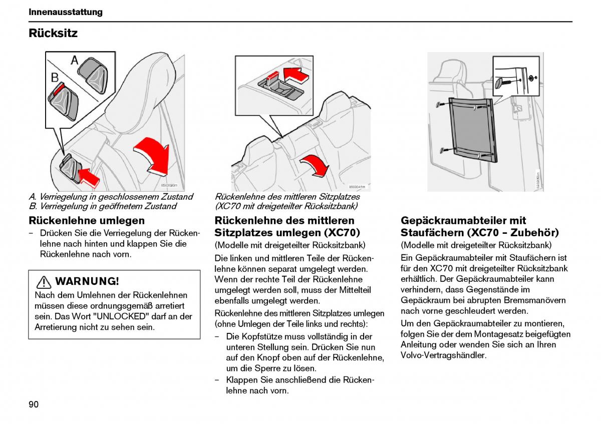 Volvo XC70 Cross Country I 1 Handbuch / page 91