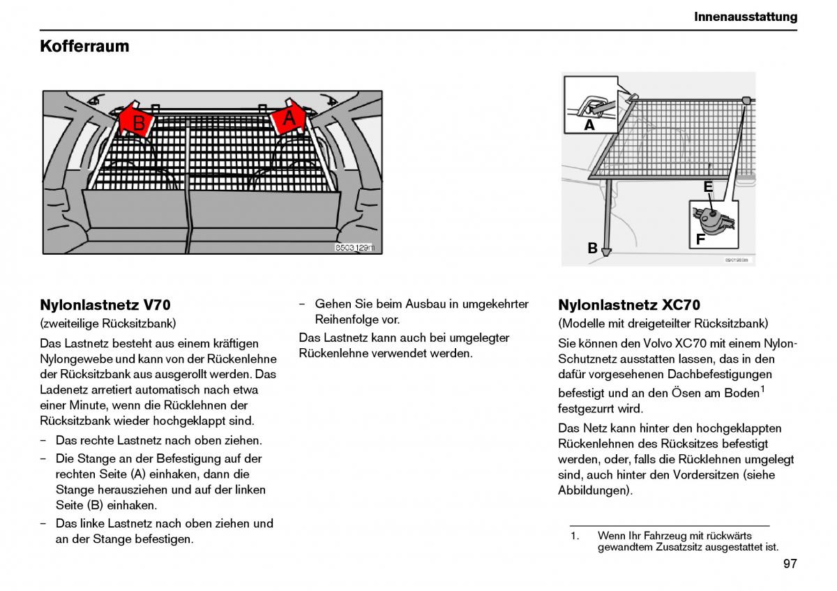 Volvo XC70 Cross Country I 1 Handbuch / page 98