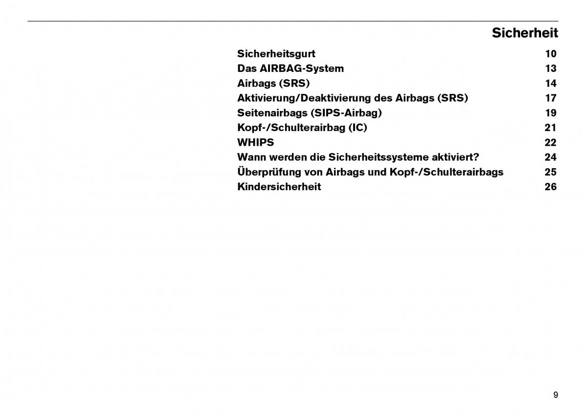 Volvo XC70 Cross Country I 1 Handbuch / page 10