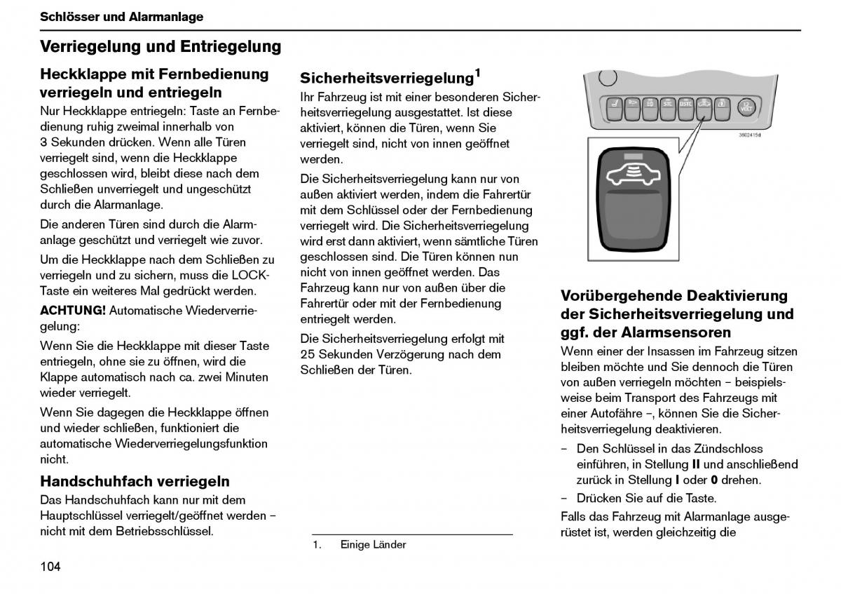 Volvo XC70 Cross Country I 1 Handbuch / page 105