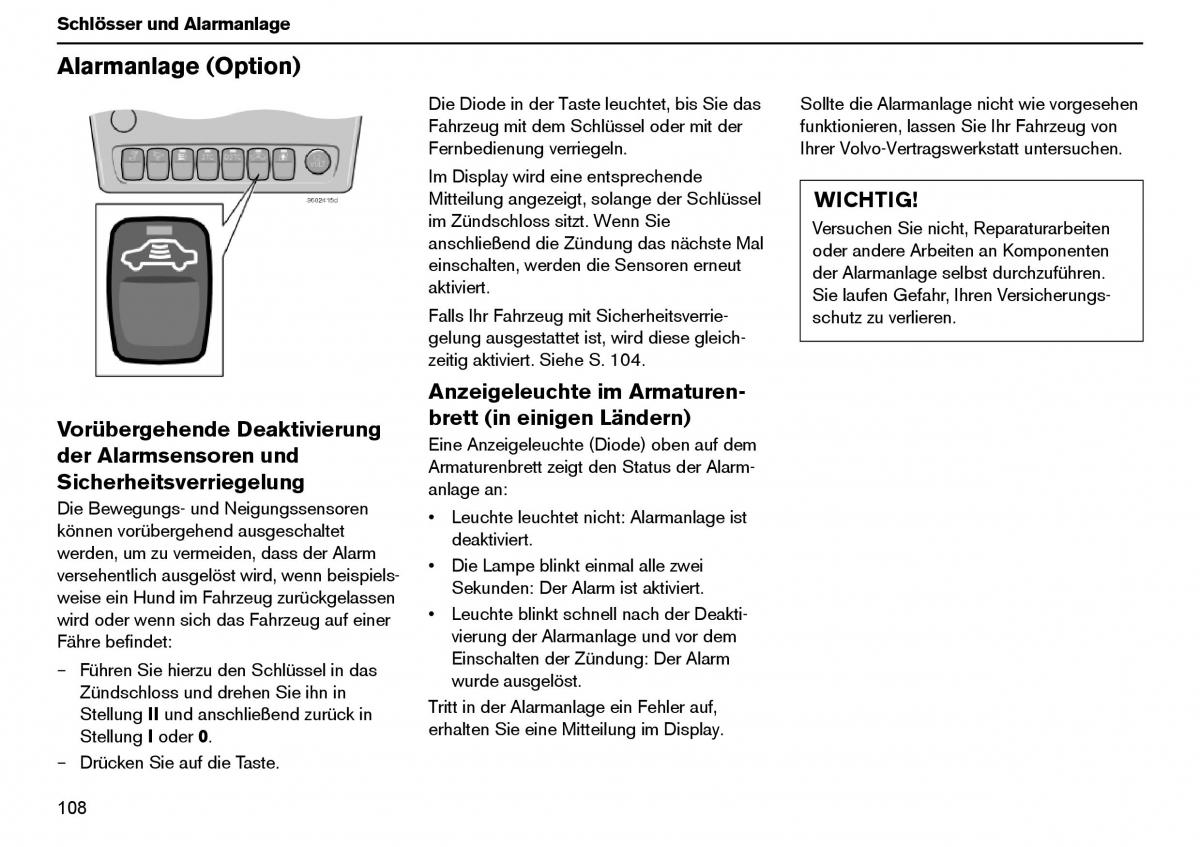 Volvo XC70 Cross Country I 1 Handbuch / page 109