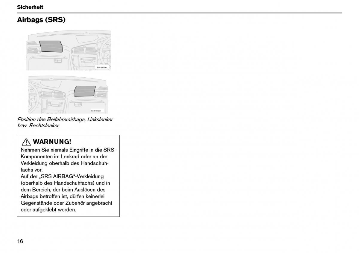 Volvo XC70 Cross Country I 1 Handbuch / page 17