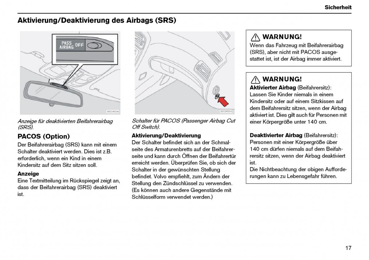 Volvo XC70 Cross Country I 1 Handbuch / page 18