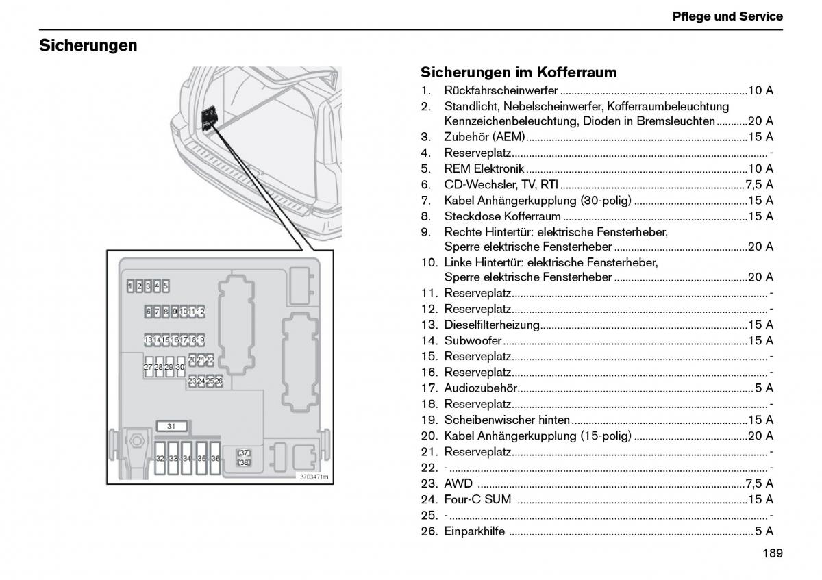 Volvo XC70 Cross Country I 1 Handbuch / page 190