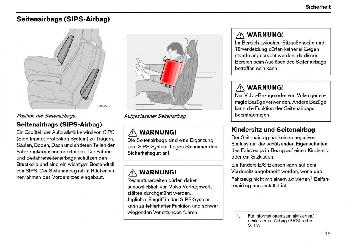 Volvo XC70 Cross Country I 1 Handbuch / page 20