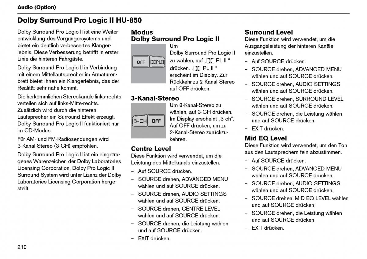 Volvo XC70 Cross Country I 1 Handbuch / page 211