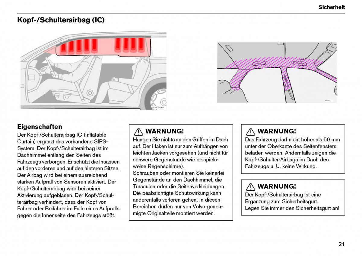 Volvo XC70 Cross Country I 1 Handbuch / page 22