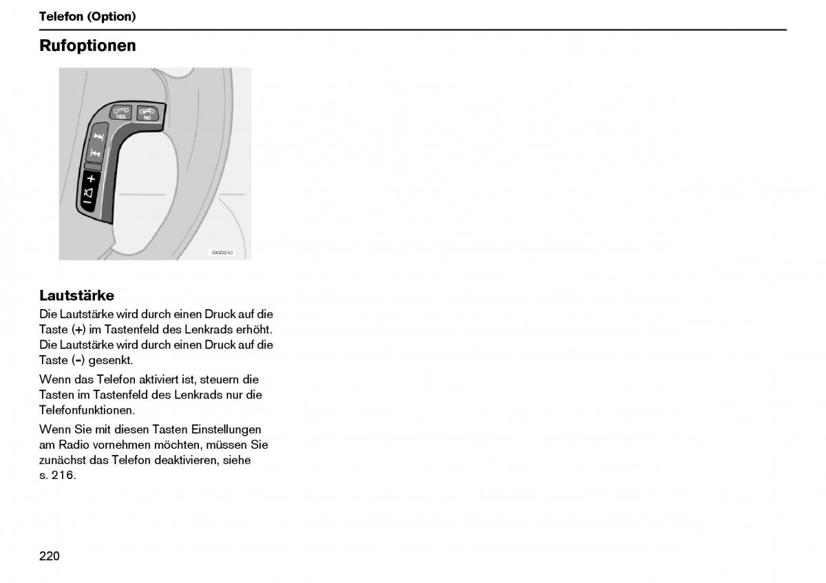 Volvo XC70 Cross Country I 1 Handbuch / page 221