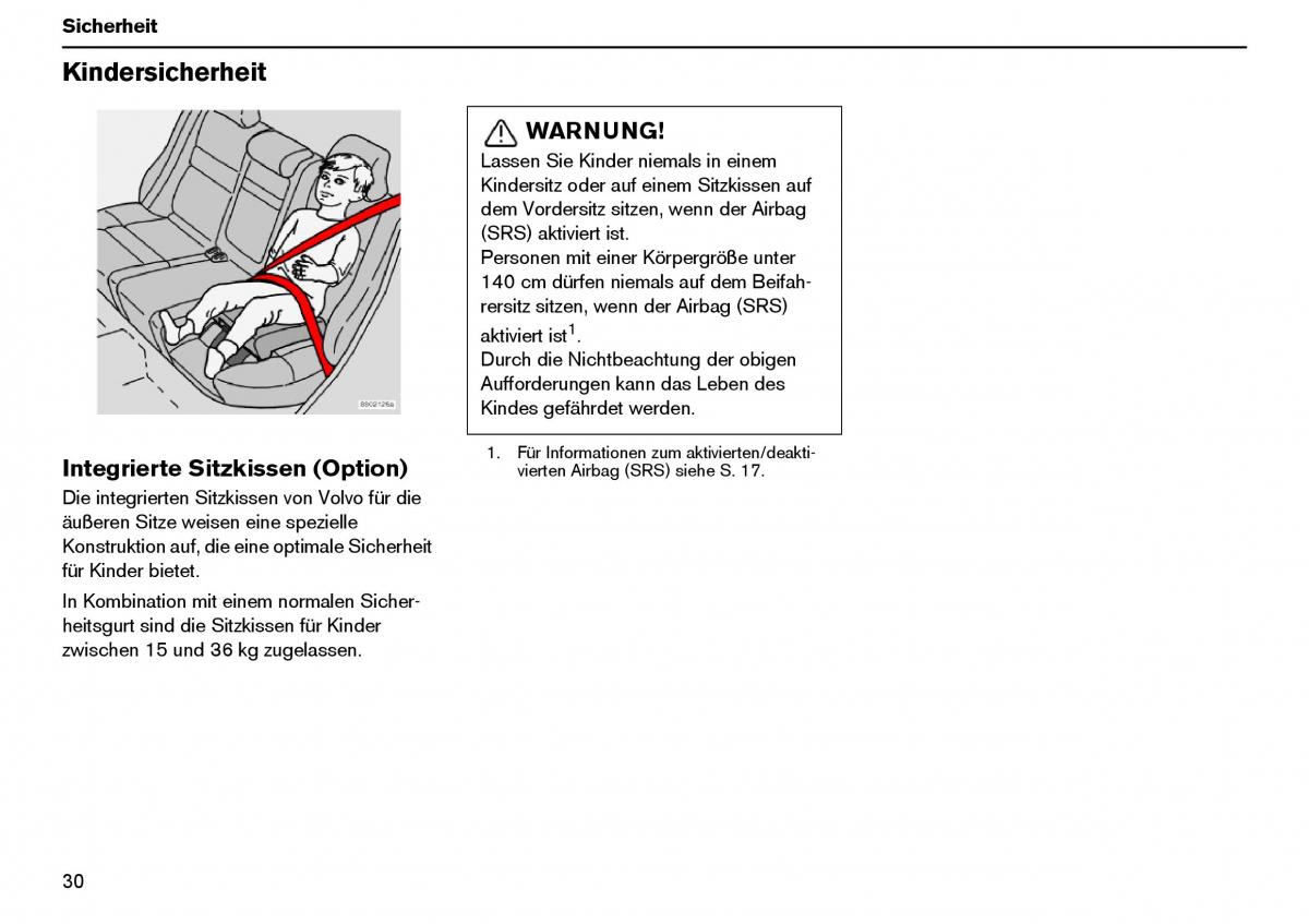 Volvo XC70 Cross Country I 1 Handbuch / page 31