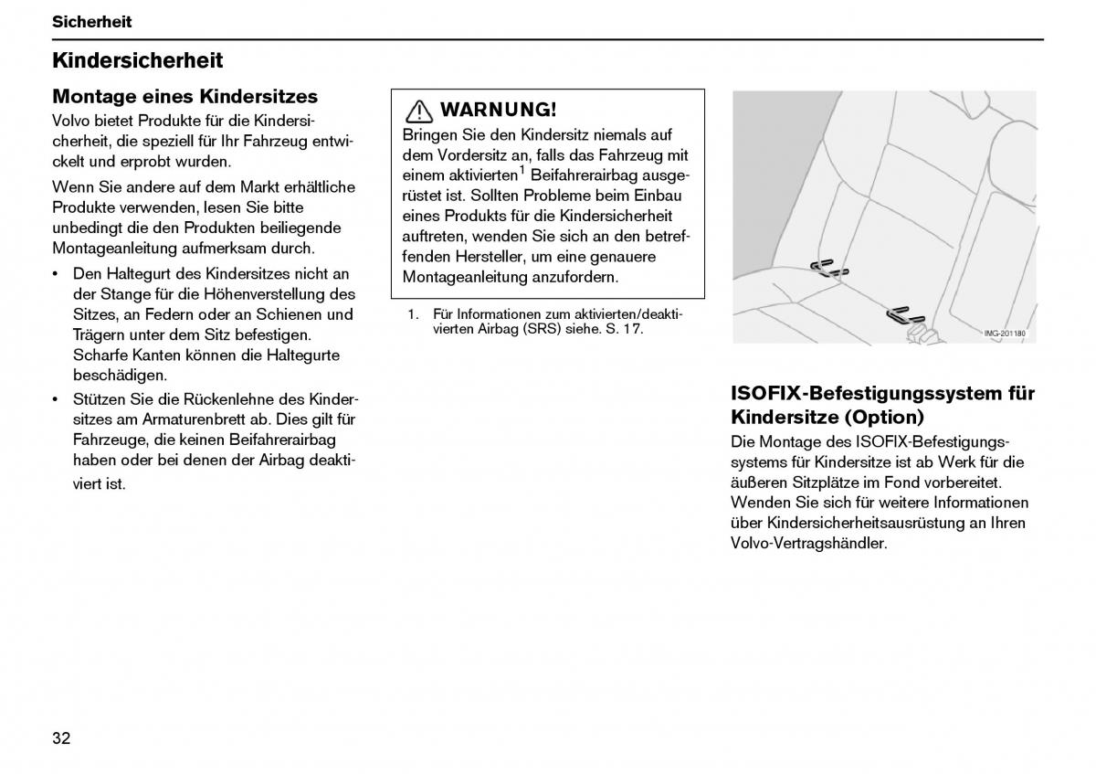 Volvo XC70 Cross Country I 1 Handbuch / page 33