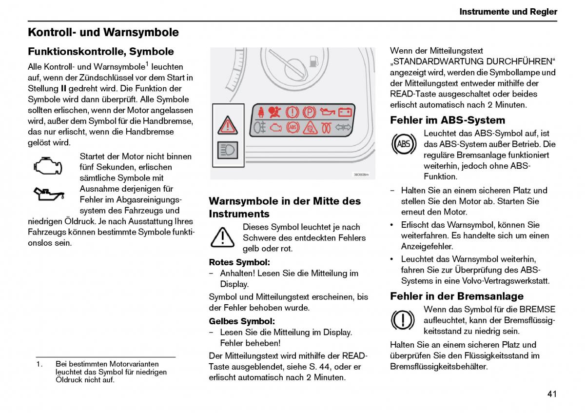 Volvo XC70 Cross Country I 1 Handbuch / page 42