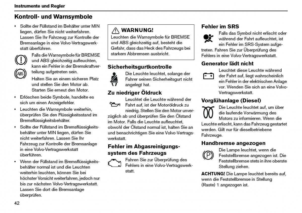 Volvo XC70 Cross Country I 1 Handbuch / page 43