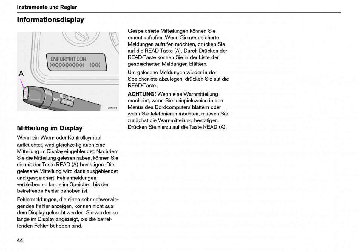 Volvo XC70 Cross Country I 1 Handbuch / page 45