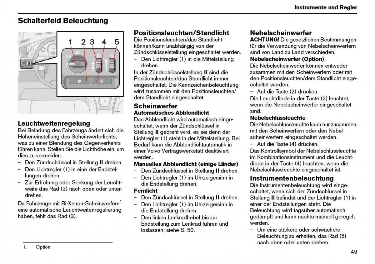 Volvo XC70 Cross Country I 1 Handbuch / page 50