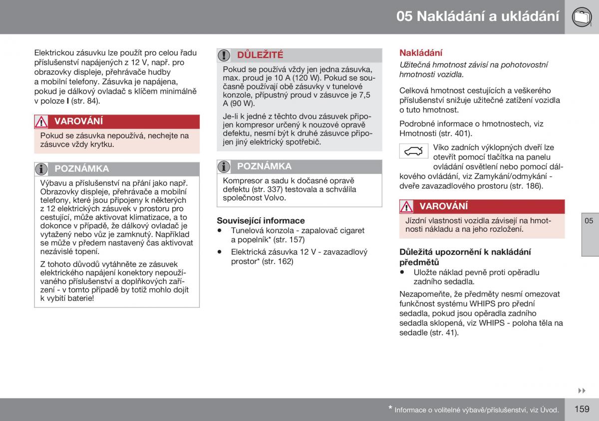 Volvo XC70 Cross Country II 2 navod k obsludze / page 161