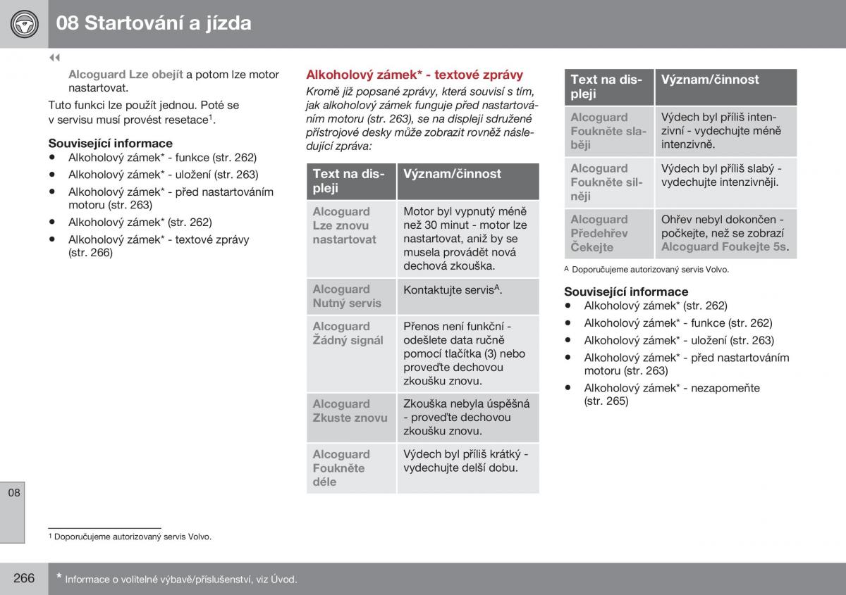 Volvo XC70 Cross Country II 2 navod k obsludze / page 268