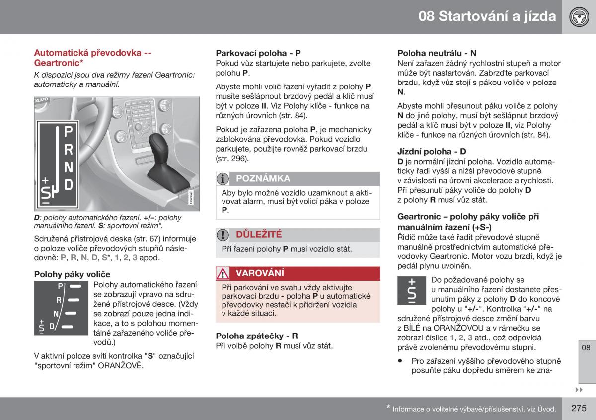 Volvo XC70 Cross Country II 2 navod k obsludze / page 277