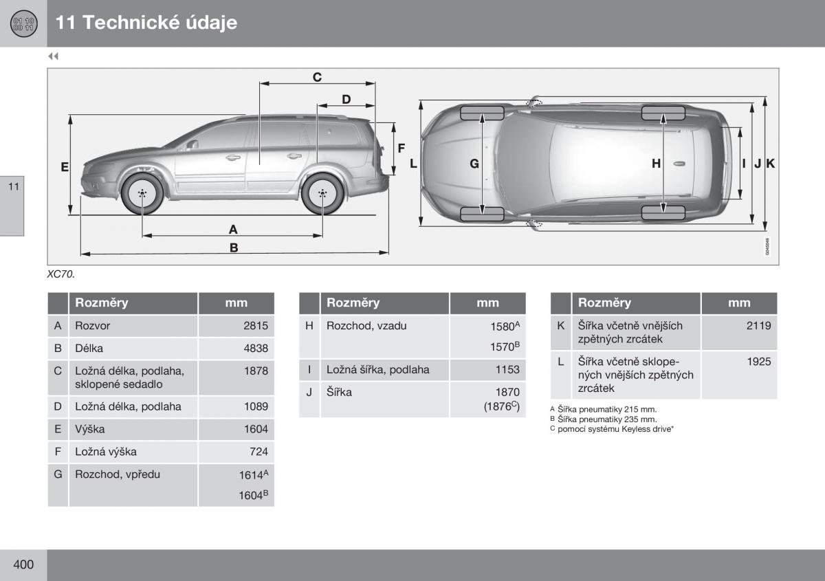 Volvo XC70 Cross Country II 2 navod k obsludze / page 402