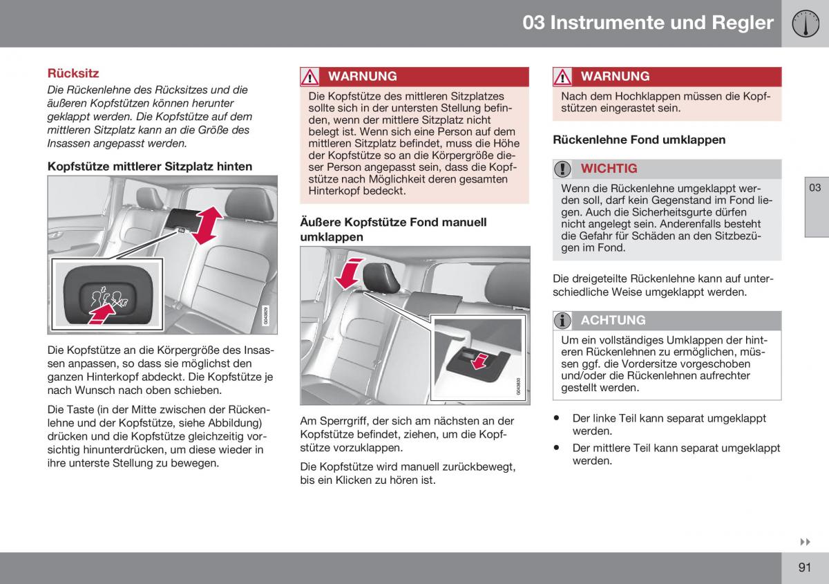 Volvo XC70 Cross Country II 2 Handbuch / page 93