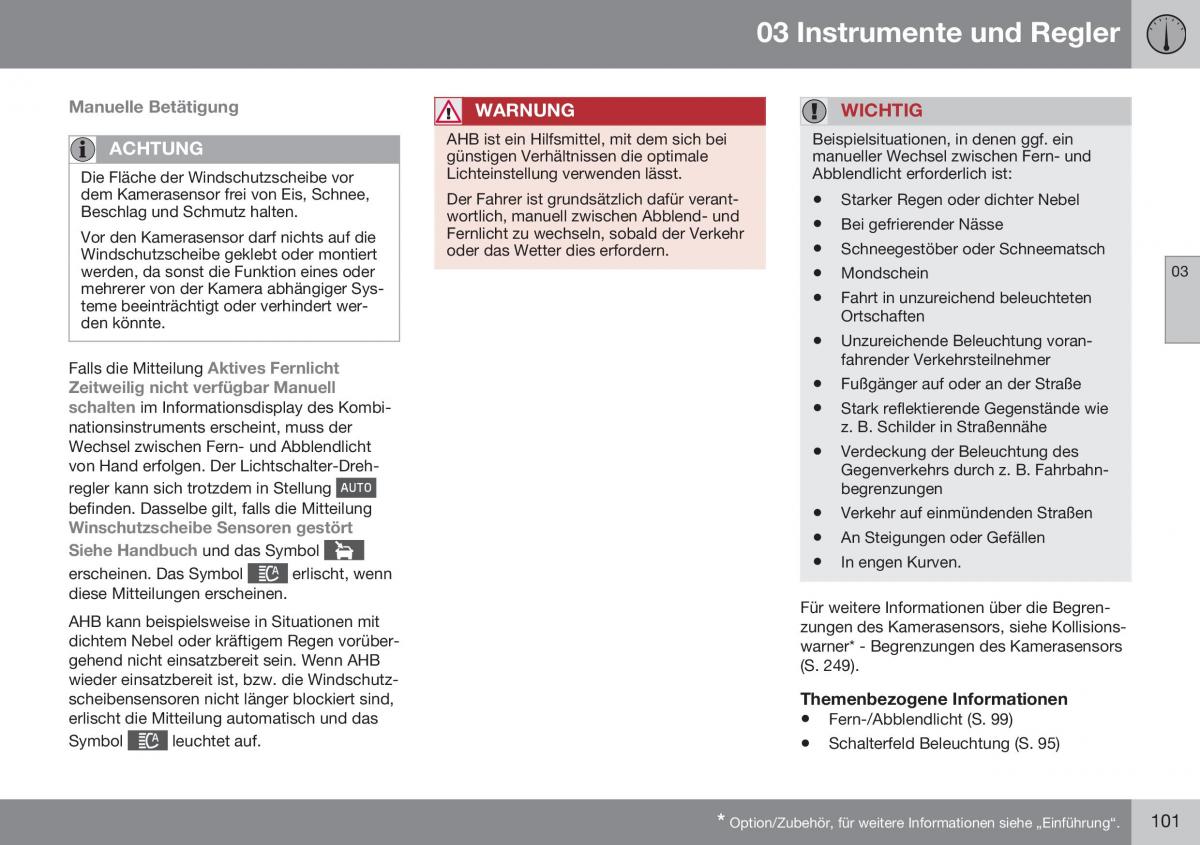 Volvo XC70 Cross Country II 2 Handbuch / page 103